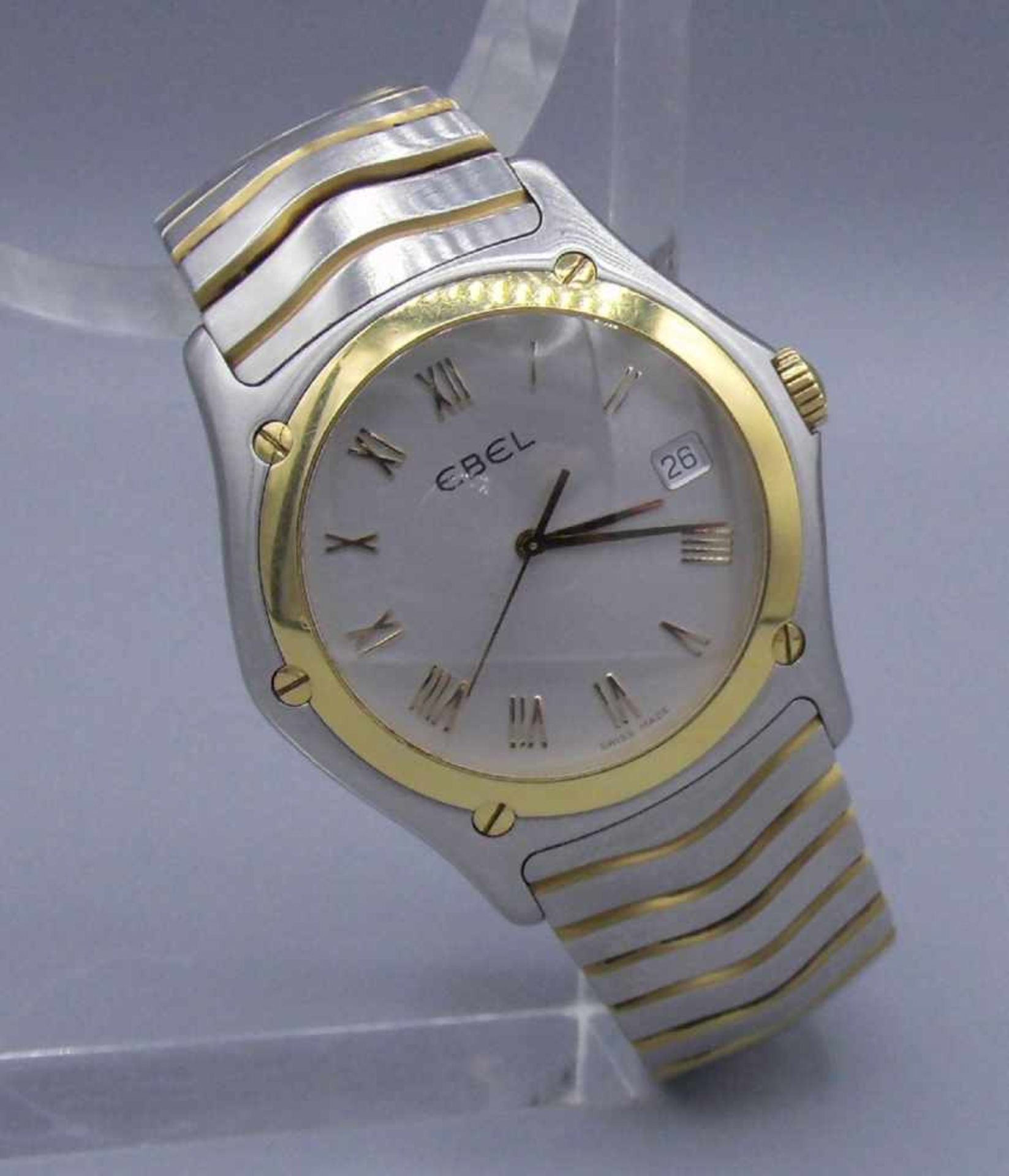 ARMBANDUHR EBEL "WAVE" / wristwatch Armbanduhr in Stahl/Gold (750er Gold), Schweiz 2006, Quartz,
