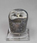 FIGÜRLICHE BROSCHE: Eule / owl brooch, Mitte 20. Jh., Sterlingsilber / 925er Silber, partiell