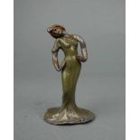 JUGENDSTIL - FIGUR "Tänzerin" / art nouveau pewter figure, Zinn, unter dem Stand gemarkt mit "Kessel