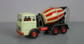 BLECHSPIELZEUG / FAHRZEUG: Betonmischer / Mercedes Betontransporter / tin toy truck mixer, Mitte 20.