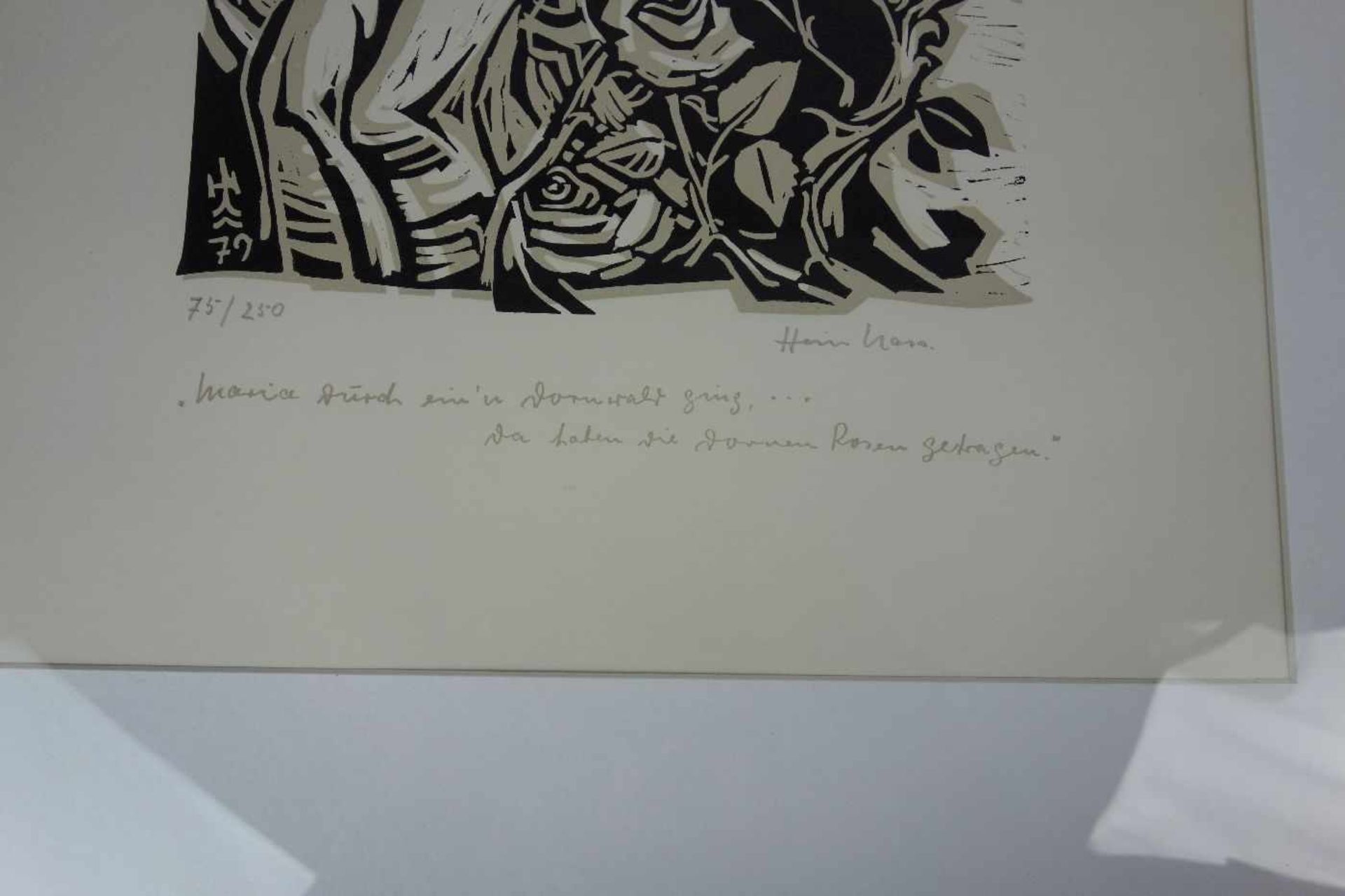 NASS, HEIN (1903 - 1985), Lithographie / Künstlersteinzeichnung / lithography: "Maria durch einen - Bild 2 aus 3