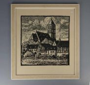 EVERZ, HEINRICH (Lippstadt 1882-1967 Coesfeld), Holzschnitt / woodcut: "Stadt Rheine", im Druck u.