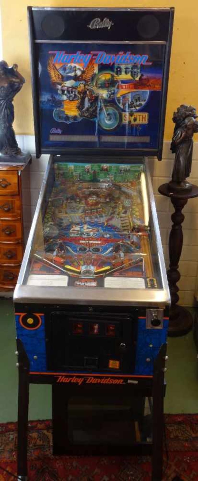 FLIPPERAUTOMAT / FLIPPER BALLY "HARLEY DAVIDSON" / pinball, aus dem Jahre 1991, Manufaktur Bally.