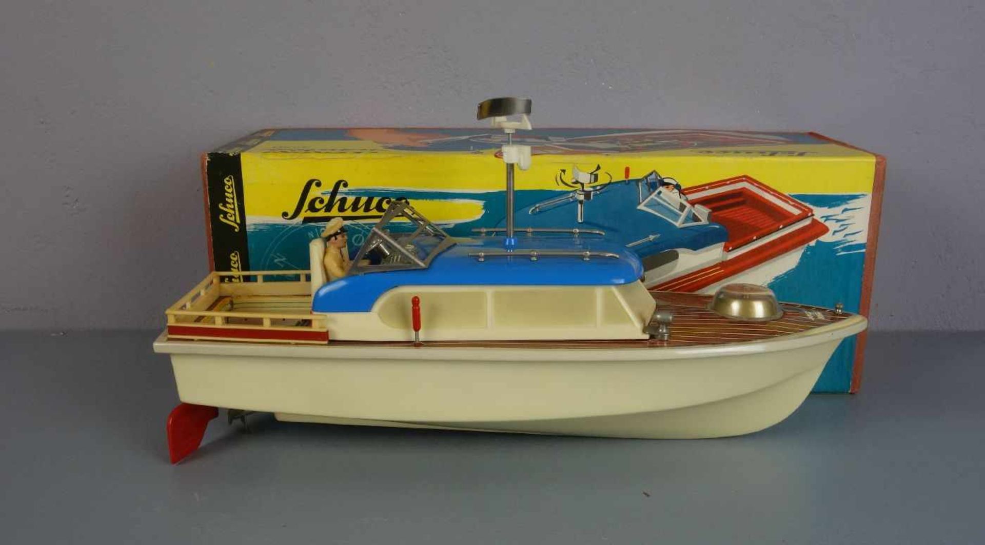 BLECHSPIELZEUG / SCHIFF / BOOT: Schuco Elektro Nautico / tin toy boat, Mitte 20. Jh., Manufaktur - Bild 2 aus 4