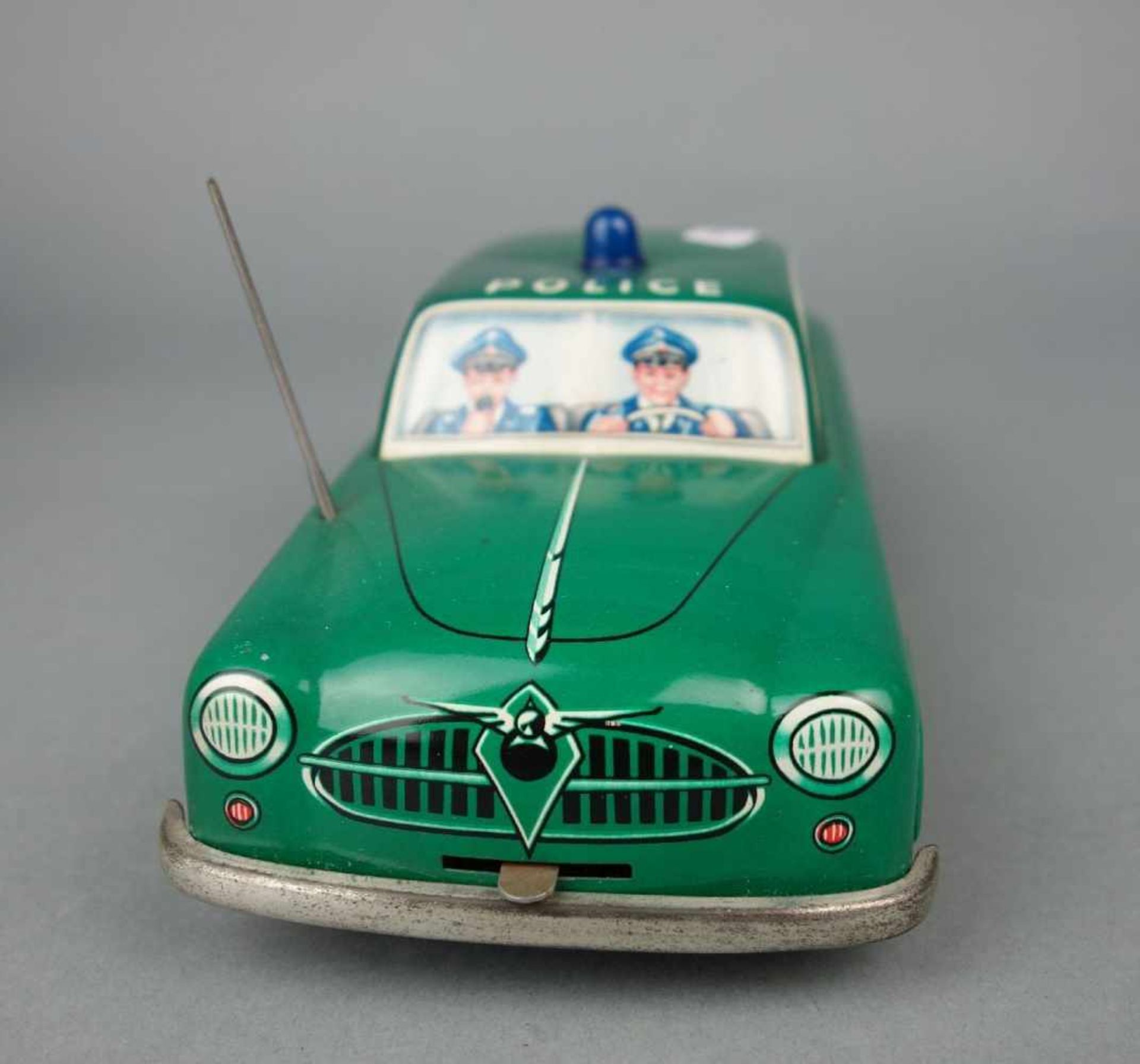 BLECHSPIELZEUG / FAHRZEUG: Polizeiauto, tin toy police car, Mitte 20. Jh., Manufaktur Blomer & - Bild 4 aus 7