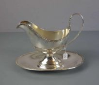 SAUCIERE MIT PRESENTOIR / silver sauce boat, 800er Silber (583 g), gepunzt mit Feingehaltsangabe,