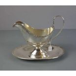 SAUCIERE MIT PRESENTOIR / silver sauce boat, 800er Silber (583 g), gepunzt mit Feingehaltsangabe,