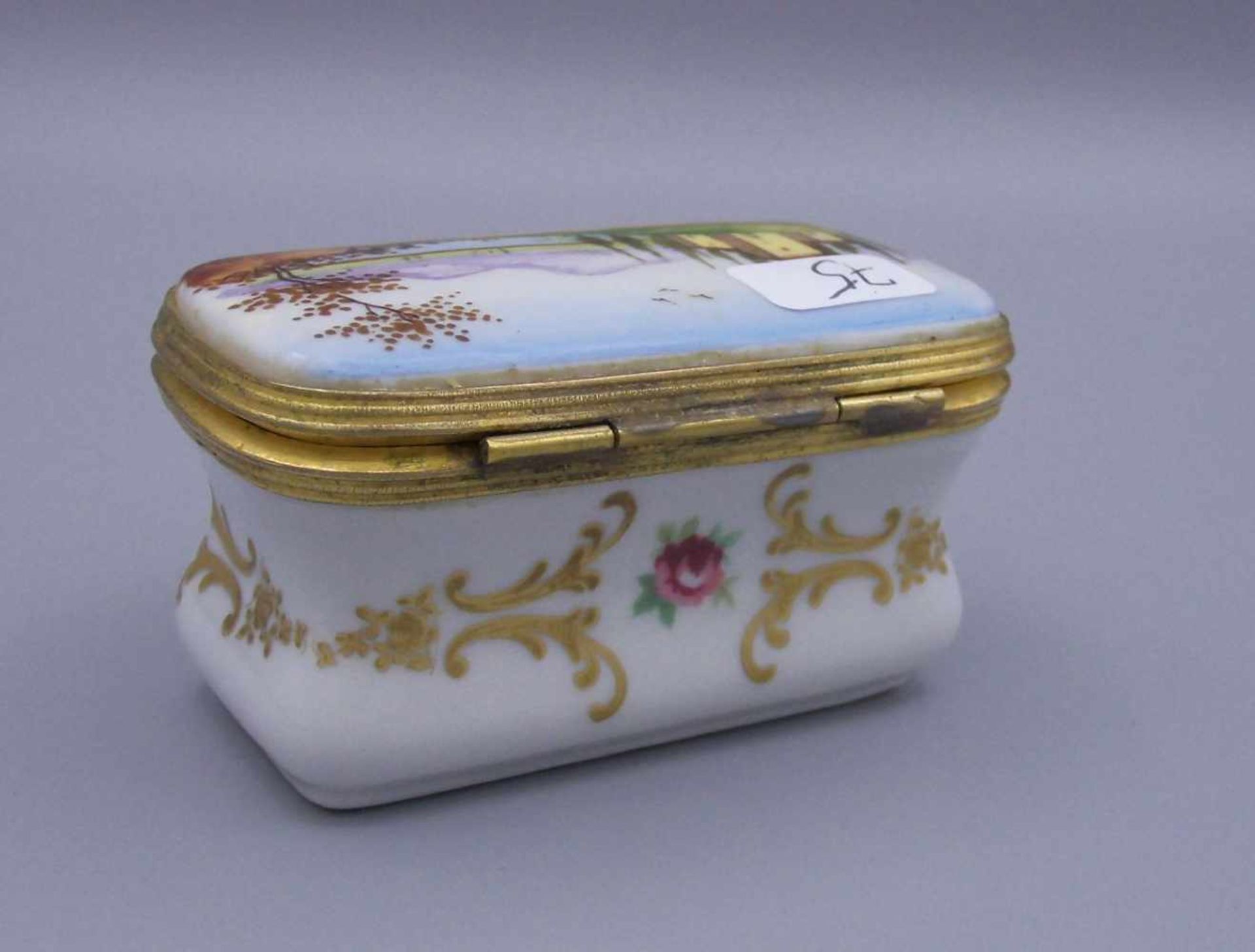 DECKELDOSE / BONBONIÈRE / TABATIÈRE / porcelain box, wohl Porzellanmanufaktur Edmé Samson et Cie - Bild 3 aus 5