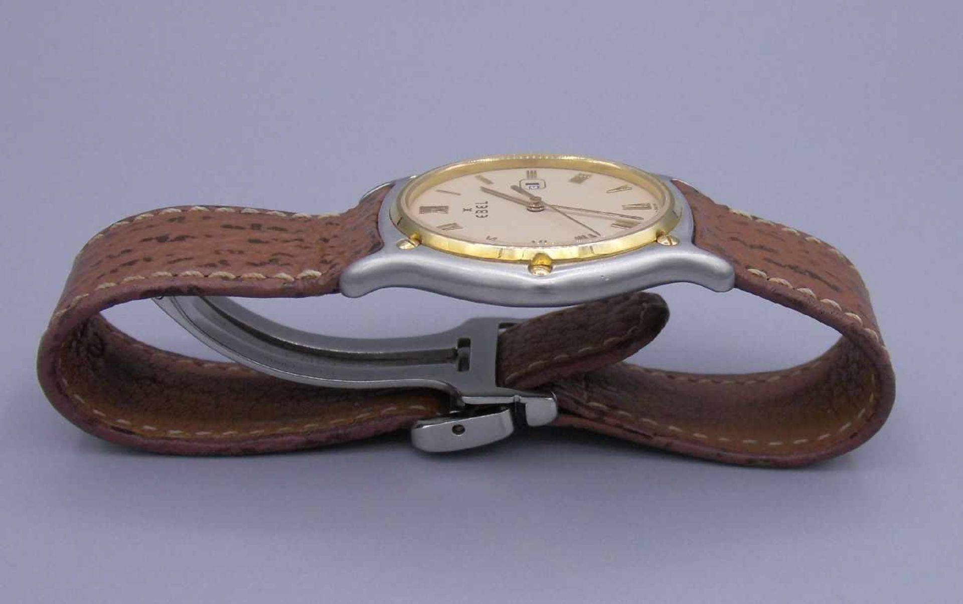 ARMBANDUHR / wristwatch, Quarz, Manufaktur Ebel SA / Schweiz. Mehreckiges Edelstahlgehäuse mit - Bild 4 aus 8