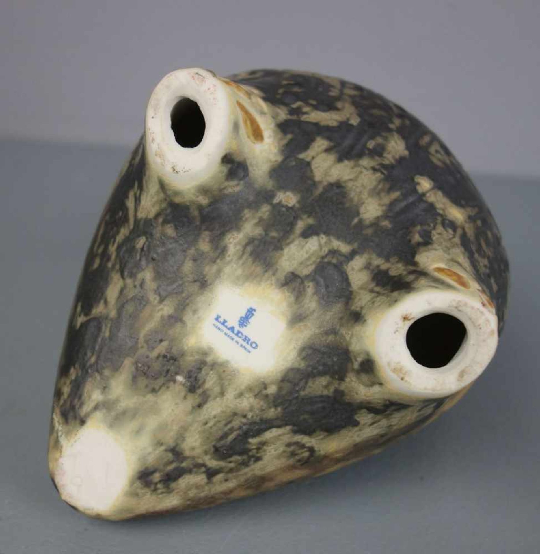 PORZELLANFIGUR "EULE" / porcelain owl, Porzellan, polychrom staffiert, Manufaktur Lladro / - Bild 4 aus 4
