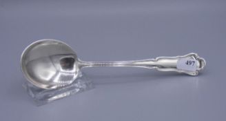 ZUCKERLÖFFEL / SAHNELÖFFEL / silver sugar spoon, 800er Silber (34 g), gepunzt mit Halbmond, Krone,