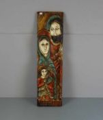 BILDSCHNITZER DES 20. JH., Relief: "Heilige Familie", Holz, geschnitzt und antikisierend polychrom