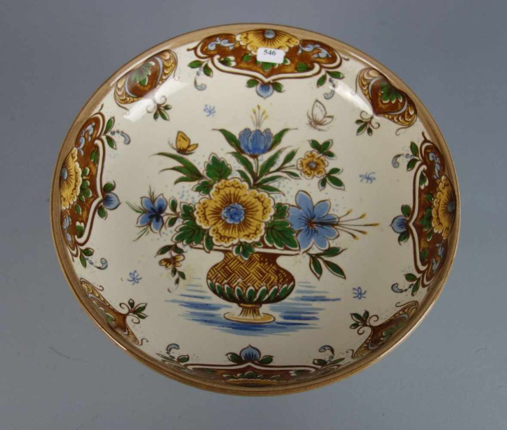 TAZZA / FUSSSCHALE / bowl on a stand, Keramik, Niederlande, wohl Plateelbakkerji Zuid-Holland, - Bild 2 aus 3