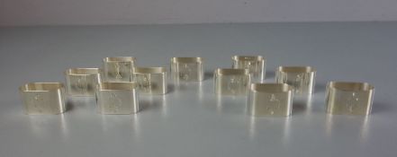 11 SERVIETTENRINGE / napkin rings, 20. Jh., Manufaktur Wilkens & Söhne / Bremen - Hemelingen,