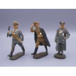 HISTORISCHE SPIELFIGUREN / SPIELZEUG-FIGUREN: HITLER und 2 x GÖRING, 1. H. 20. Jh. / "Drittes