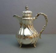 SILBERNE KAFFEEKANNE / silver coffee pot, deutsch, 20. Jh., 925er Silber (764 Gramm), Manufaktur