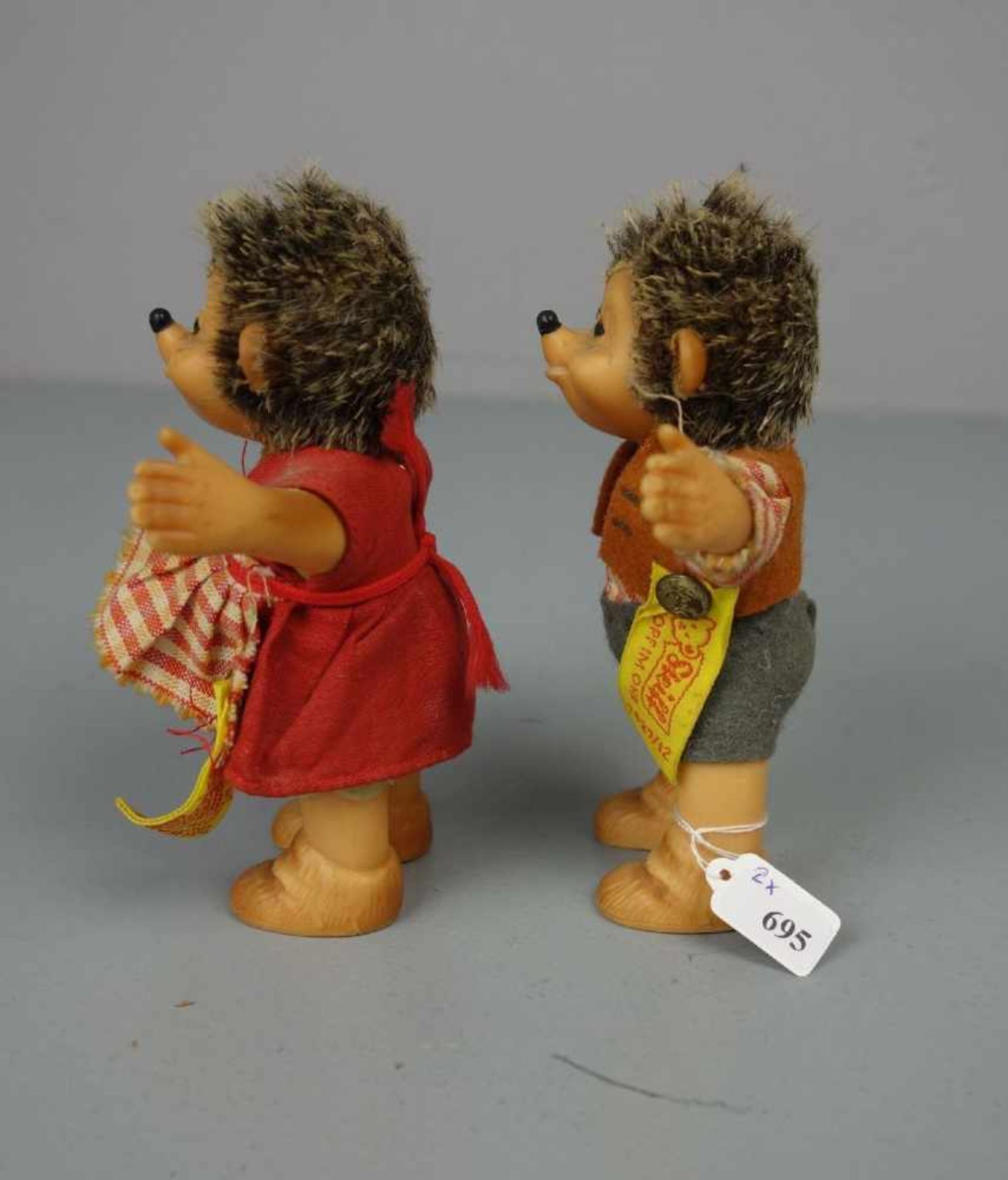 PAAR SPIELFIGUREN / PLÜSCHFIGUREN / fluffy toys: Mecki und Micki, 1970er Jahre, Manufaktur Steiff. - Bild 4 aus 9