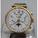 VINTAGE CHRONOGRAPH MIT MONDPHASE UND VOLLKALENDER / ARMBANDUHR / wristwatch, 2. H. 20. Jh.,