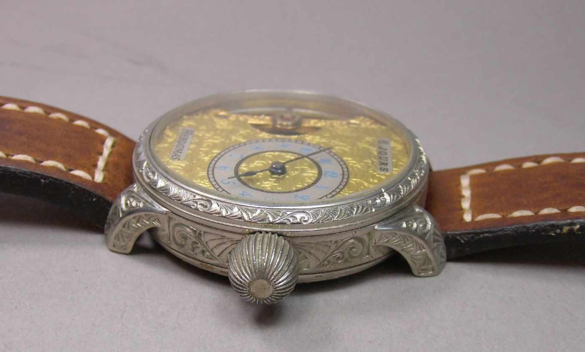 ARMBANDUHR, gearbeitet aus einer Taschenuhr / Mariage / wristwatch, 20. Jh., Handaufzug (Krone). - Image 4 of 7