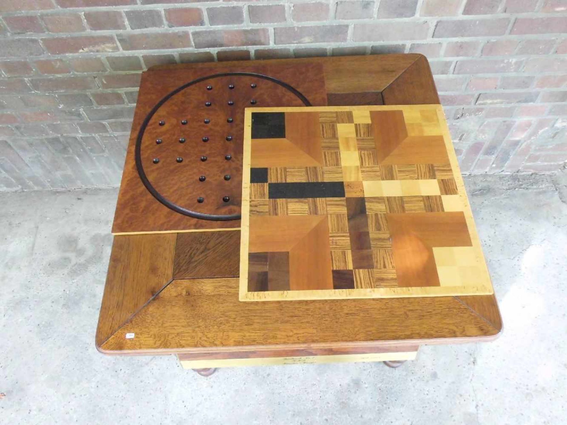 EXKLUSIVER SPIELTISCH / gaming table als limitierte Sonderanfertigung, auf Messingschild - Bild 6 aus 9