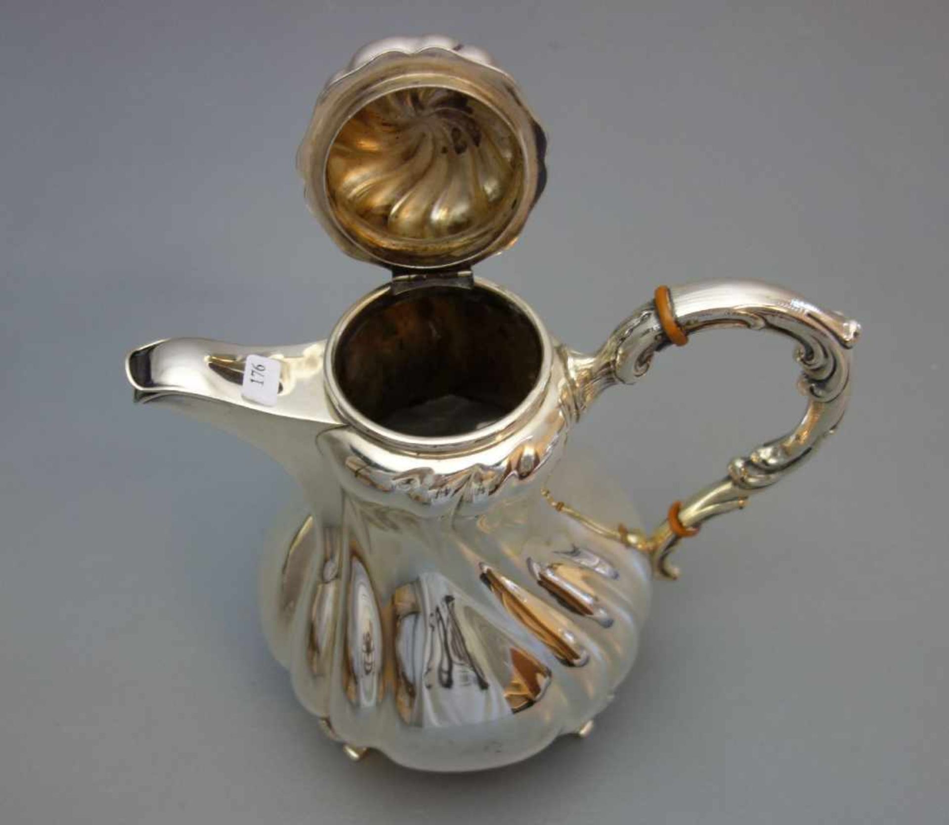 SILBERNE KAFFEEKANNE / silver coffee pot, deutsch, 20. Jh., 925er Silber (764 Gramm), Manufaktur - Image 4 of 4