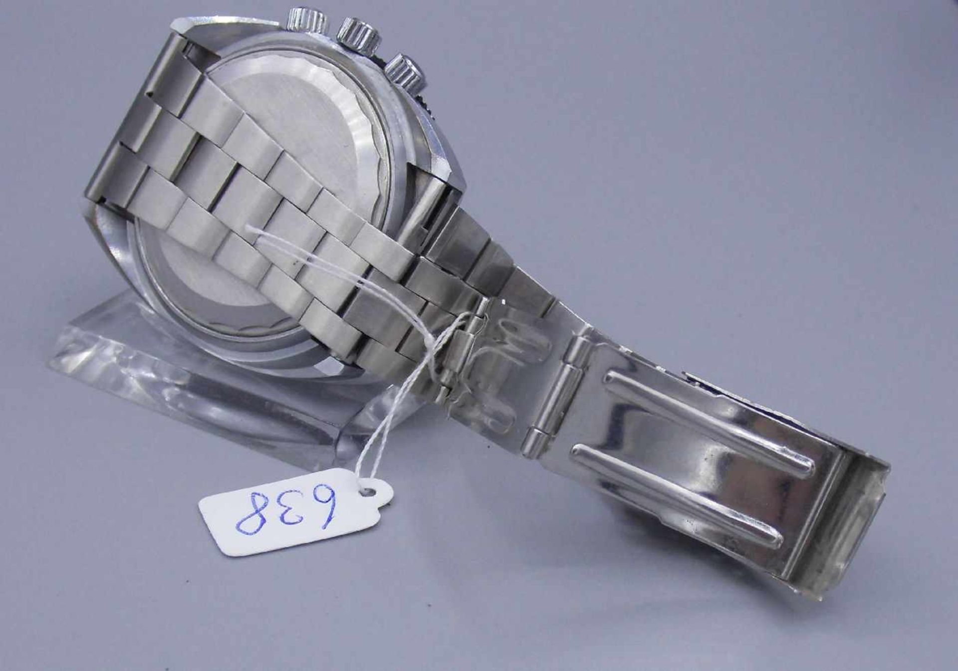 VINTAGE ARMBANDUHR : Tempic Weltzeituhr / wristwatch, mechanisches Werk. Edelstahlgehäuse an - Bild 7 aus 8