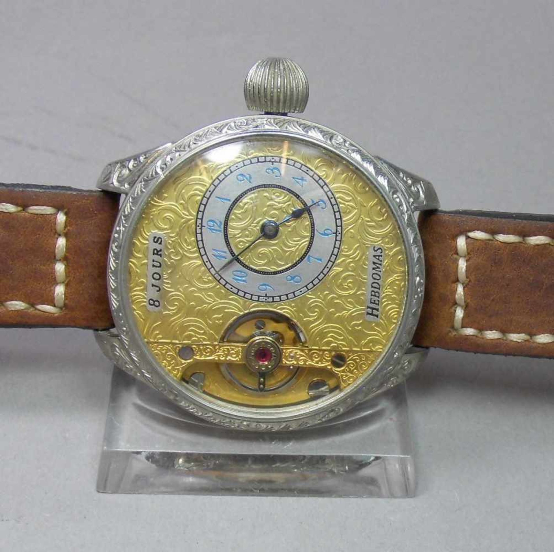 ARMBANDUHR, gearbeitet aus einer Taschenuhr / Mariage / wristwatch, 20. Jh., Handaufzug (Krone). - Image 2 of 7