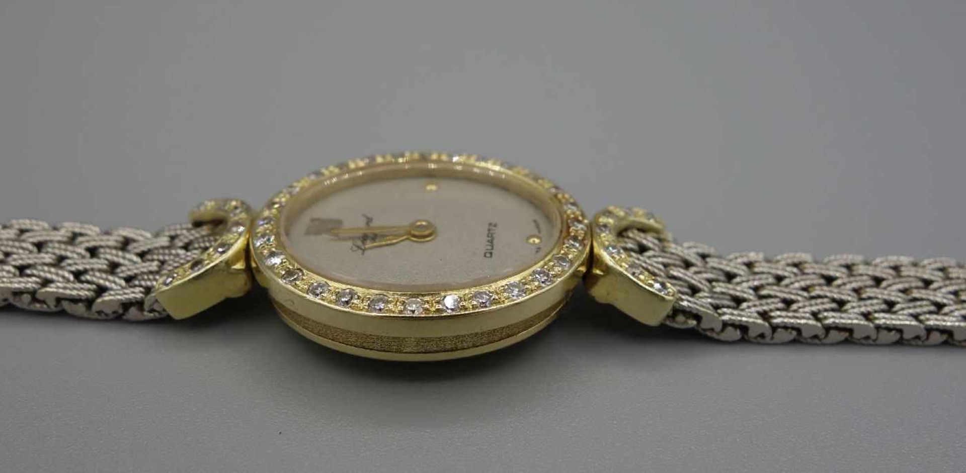 ELEGANTE DAMEN-ARMBANDUHR - LÉONARD / wristwatch, 2. H. 20. Jh., Quarz-Uhr, Manufaktur Léonard / - Bild 5 aus 7