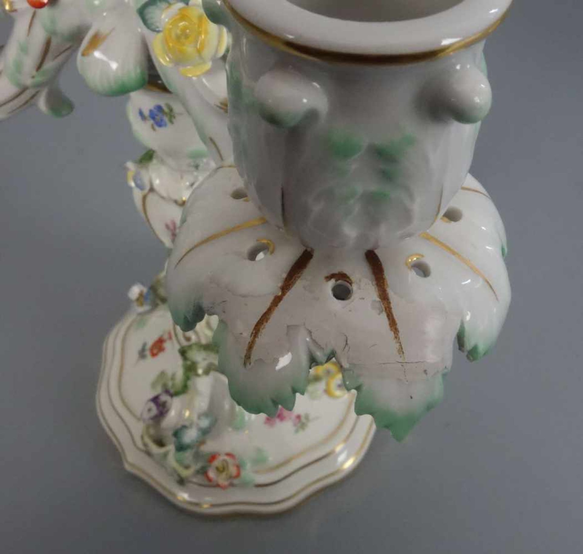 PAAR LEUCHTER / TISCHLEUCHTER / KANDELABER / candle stands, Porzellan, Manufaktur Meissen, - Bild 6 aus 8