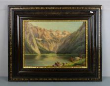 REINHARDT, ALEXANDER (1888-1958), Gemälde / painting: "Gebirgssee", Öl auf Malkarton / oil on