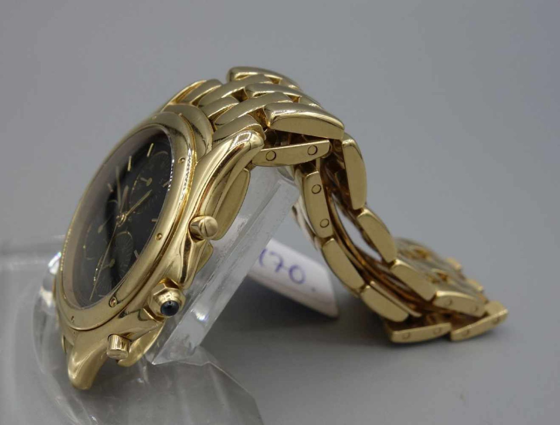 GOLDENE ARMBANDUHR / CHRONOGRAPH - CARTIER COUGAR / wristwatch, Quarz-Uhr, Manufaktur Cartier SA / - Bild 3 aus 7