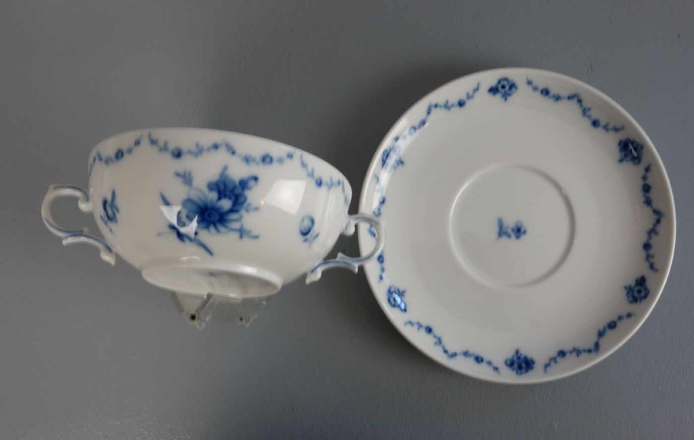 SPEISESERVICE / dinner ware, Manufaktur Fürstenberg, Form "Alt Fürstenberg", Dekor "Lottine" in blau - Image 3 of 7