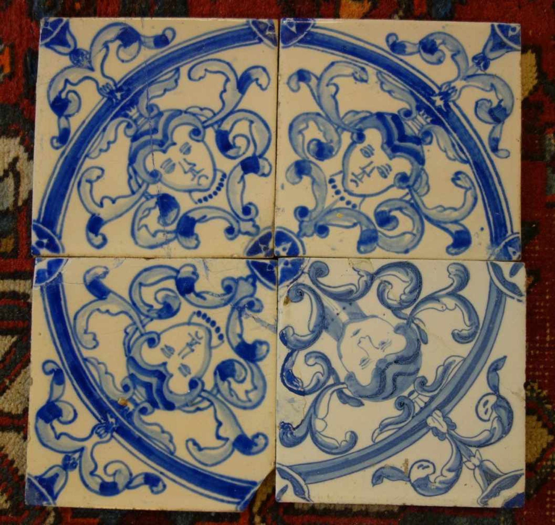 KONVOLUT VON 7 HOLLÄNDISCHEN FLIESEN, sog. DELFTER FLIESEN / DELFTER KACHELN / delft tiles, 18. / - Bild 4 aus 8