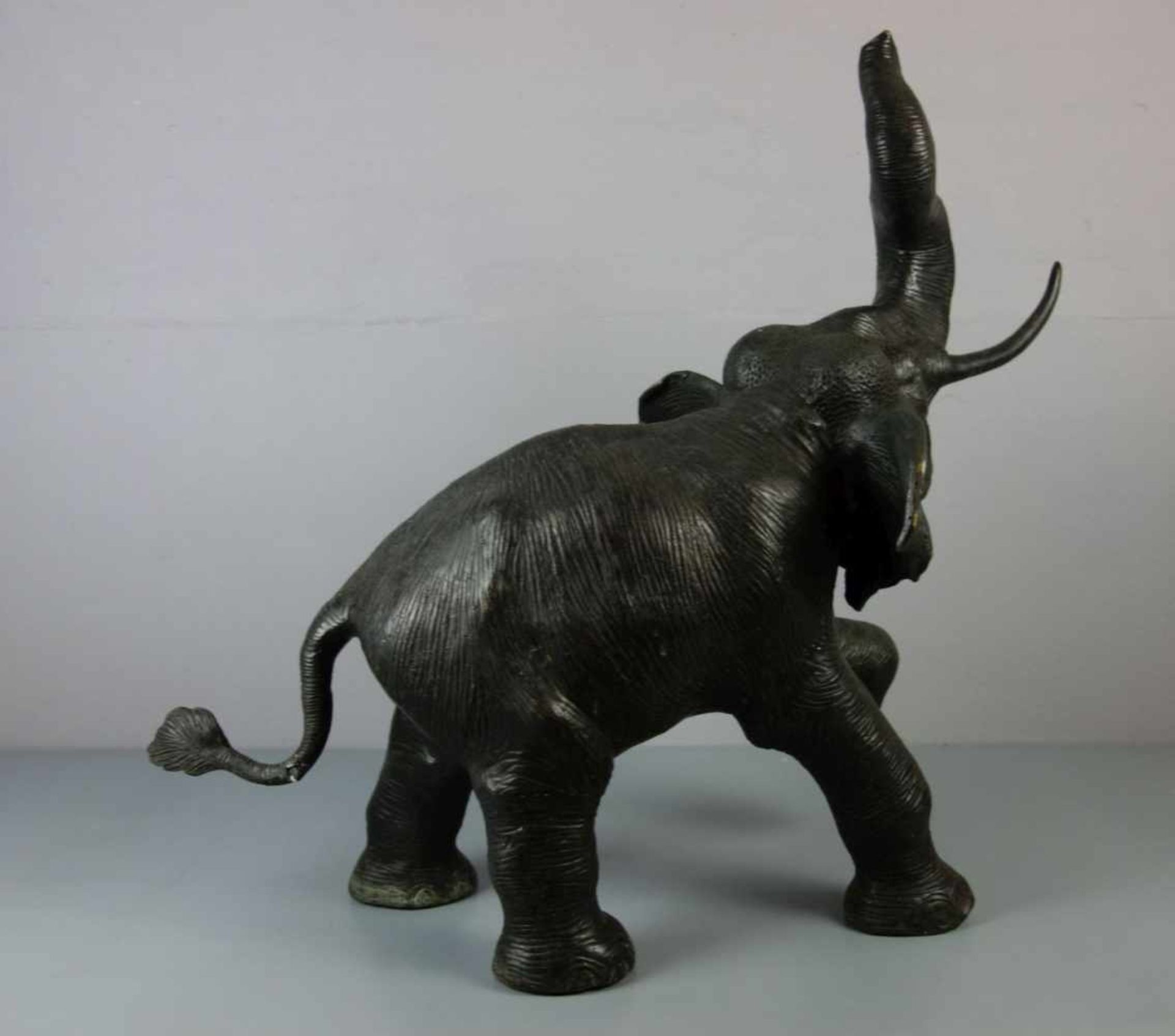 BILDHAUER DES 20./21. Jh., Skulptur / sculpture: "Elefant", Bronze, hellbraun patiniert. - Bild 6 aus 6