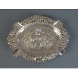 ASCHER / silver ash tray, deutsch, 800er Silber, 180 Gramm, gemarkt mit Feingehaltsangabe und