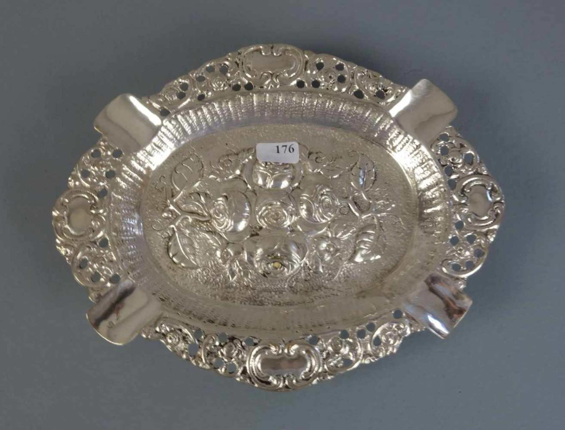 ASCHER / silver ash tray, deutsch, 800er Silber, 180 Gramm, gemarkt mit Feingehaltsangabe und