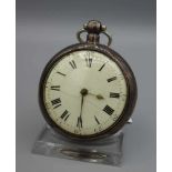 SPINDELTASCHENUHR MIT ÜBERGEHÄUSE / TASCHENUHR / pocket watch, 19. Jh., England, Schlüsselaufzug (