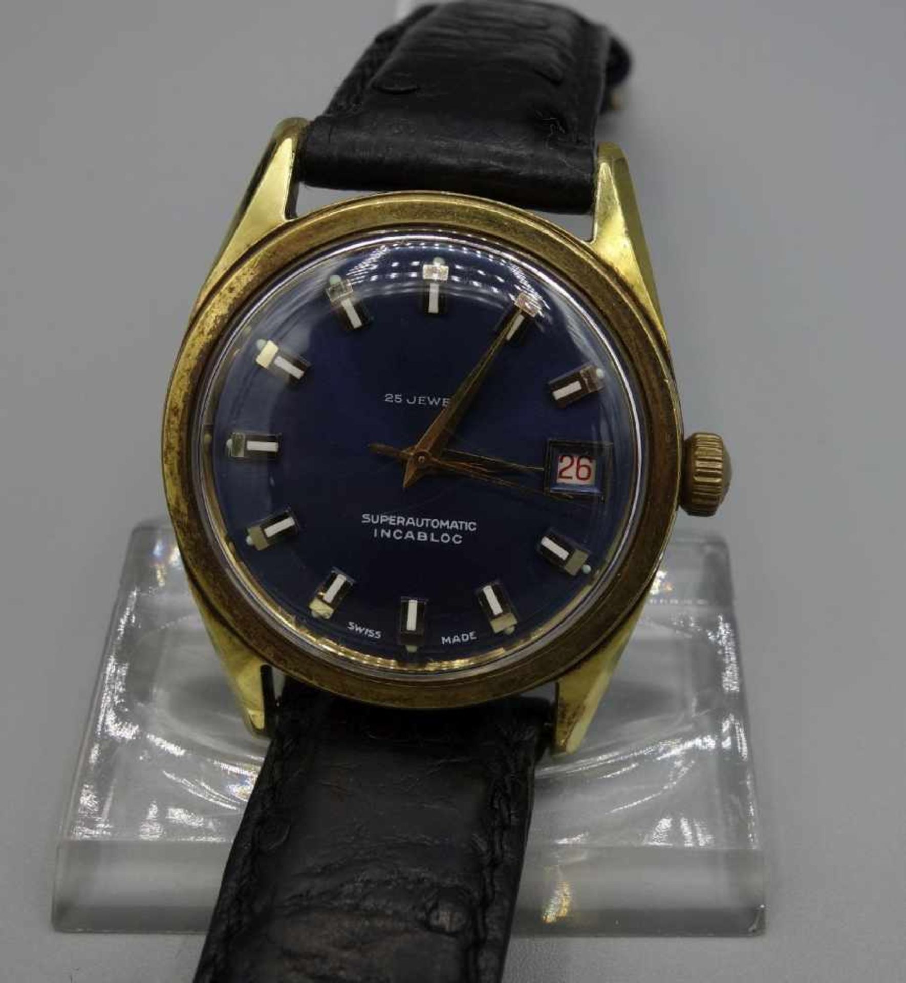 VINTAGE ARMBANDUHR - TECHNOS / wristwatch, Mitte 20. Jh., Automatik-Uhr, Manufaktur Gunzinger Freres