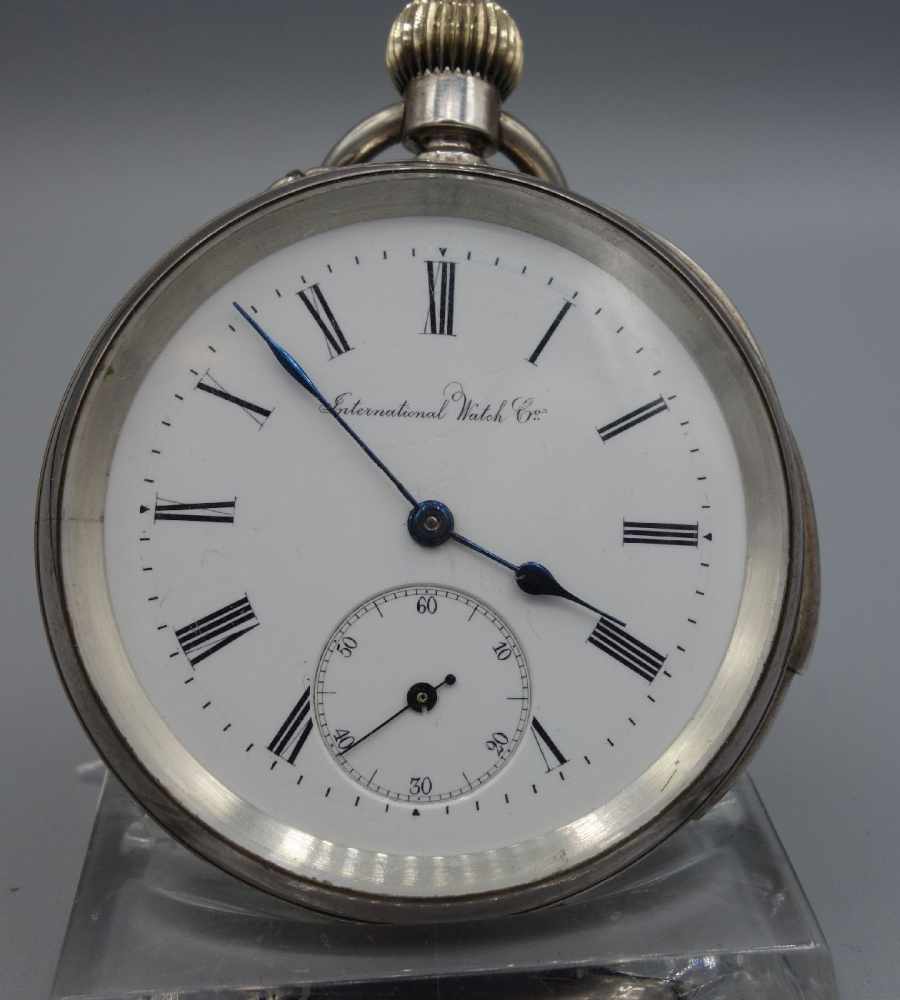 IWC TASCHENUHR MIT MINUTENREPETITION / pocket watch, Schweiz, Handaufzug (Krone und Drücker) sowie - Image 2 of 8