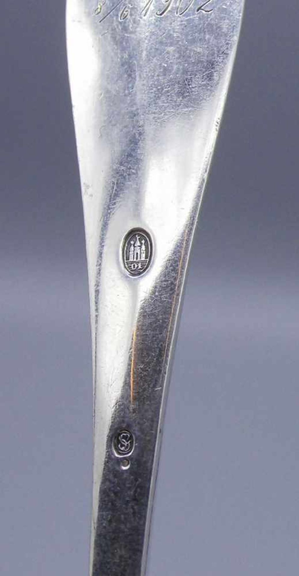 VORLEGER / GEBÄCKHEBER / silver pastry server, 800er Silber (51 g), Dänemark, gepunzt mit - Bild 5 aus 5