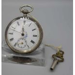 SILBERNE TASCHENUHR / DAMENTASCHENUHR / open face pocket watch, Schweiz, 1. H. 20. Jh., Gehäuse