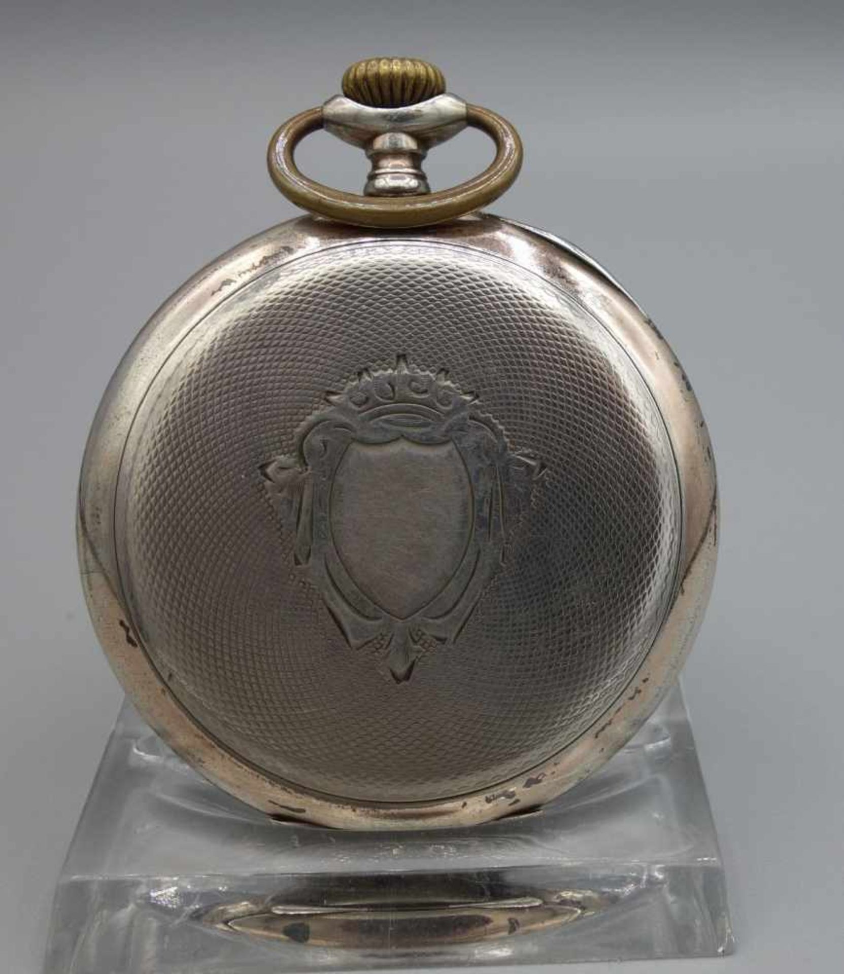 GALLONÉ TASCHENUHR / pocket watch, 1. H. 20. Jh., Handaufzug (Krone), 800er Silber, Gesamtgewicht 72 - Bild 4 aus 6