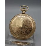 GOLDAVONETTE / hunter case pocket watch, wohl 1. H. 20. Jh., Handaufzug (Krone). Rundes