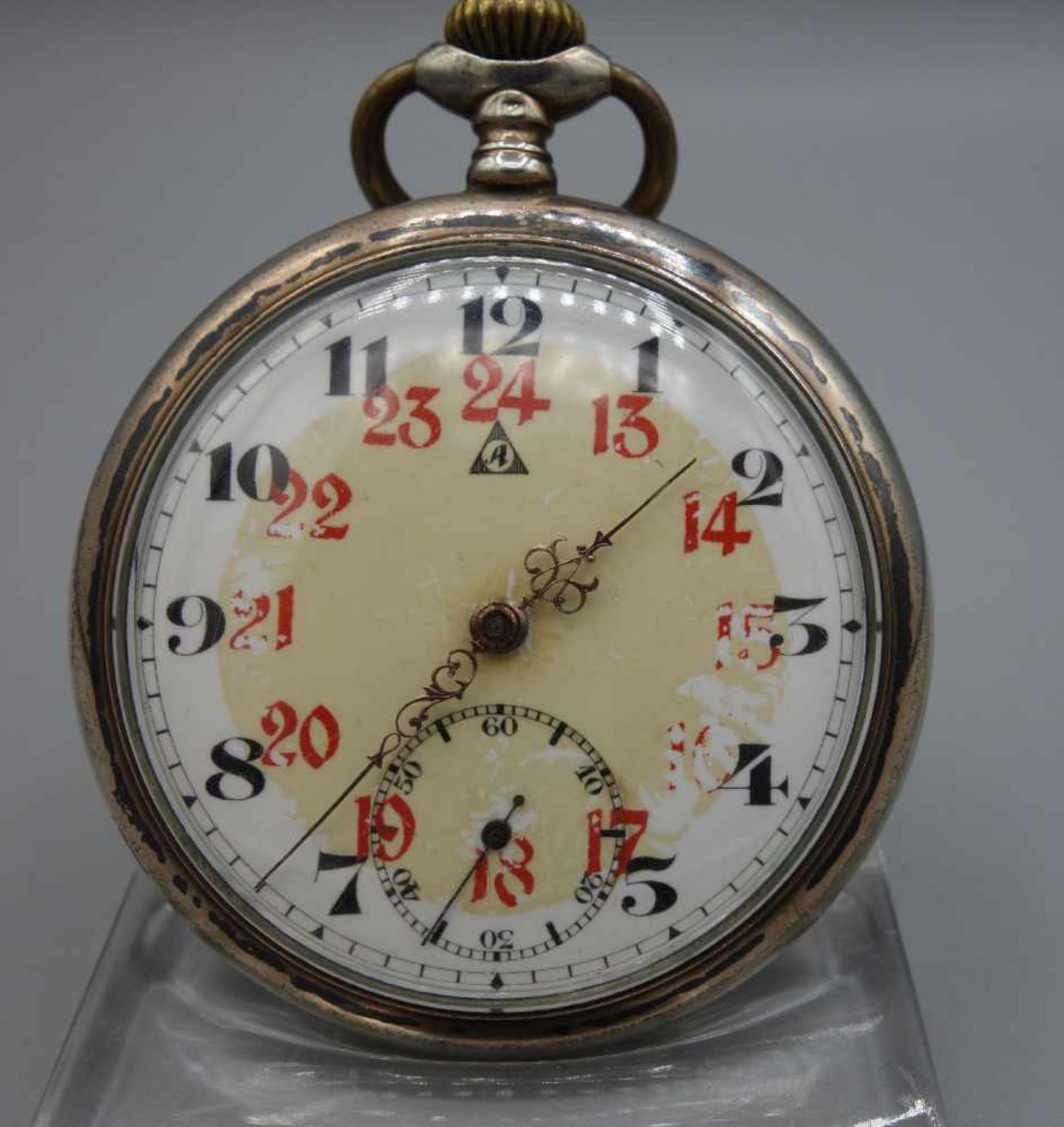 GALLONÉ TASCHENUHR / pocket watch, 1. H. 20. Jh., Handaufzug (Krone), 800er Silber, Gesamtgewicht 72 - Bild 2 aus 6