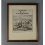 HOLZSTICH / woodcut "SOLDAU" / historische Vedute der Stadt Soltau, "Von den Städten und