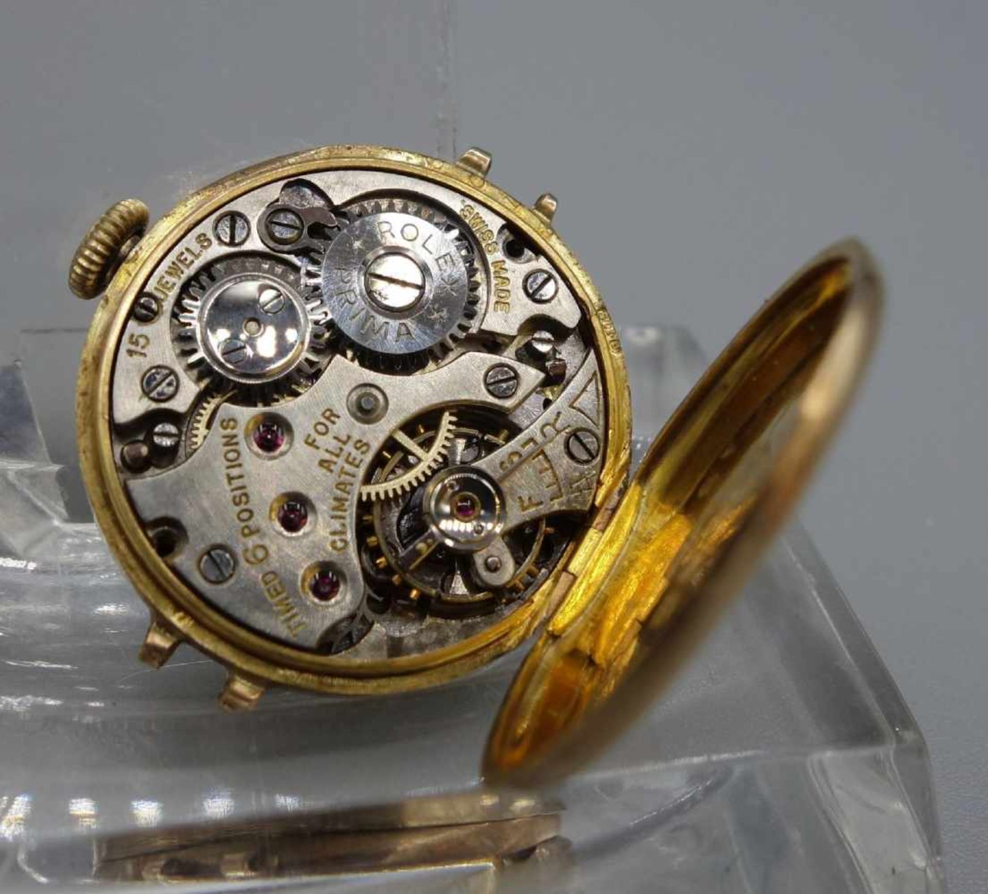 VINTAGE ROLEX DAMEN ARMBANDUHR / lady's wristwatch, Handaufzug. Goldenes Uhrengehäuse ohne - Bild 3 aus 4