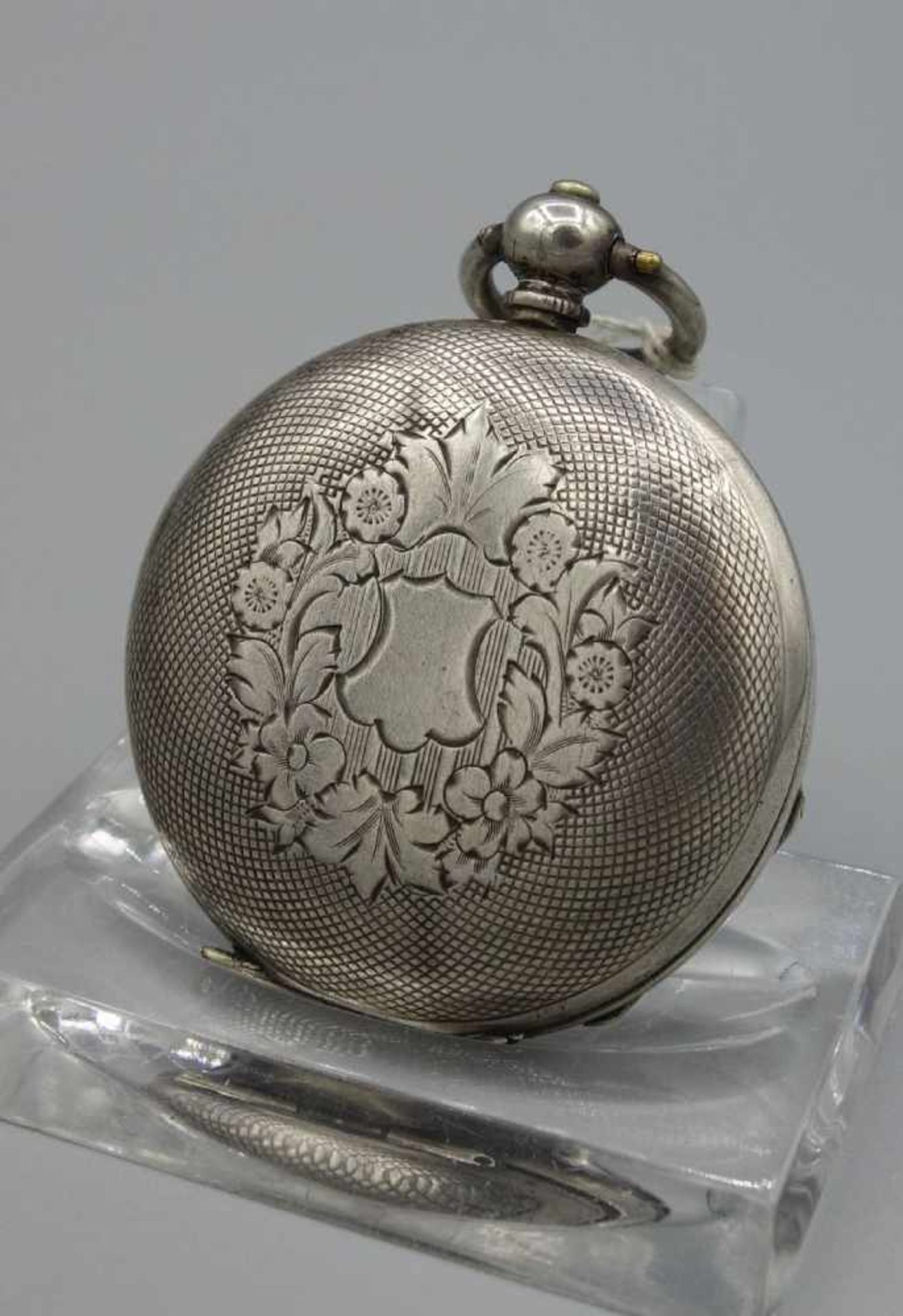 DAMEN HALBSAVONETTE / SPRUNGDECKEL-TASCHENUHR / half hunter pocket watch, wohl 1. H. 19. Jh., - Bild 2 aus 4