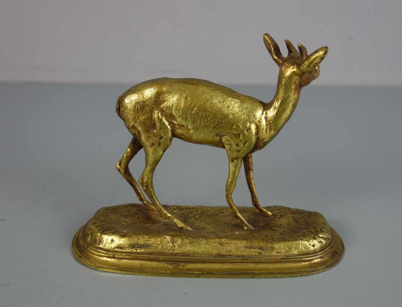 LEONARD. A. (Bildhauer des 19. /20. Jh.), Skulptur / sculpture: "Gazelle", Gelbguss / Messing, - Image 3 of 4