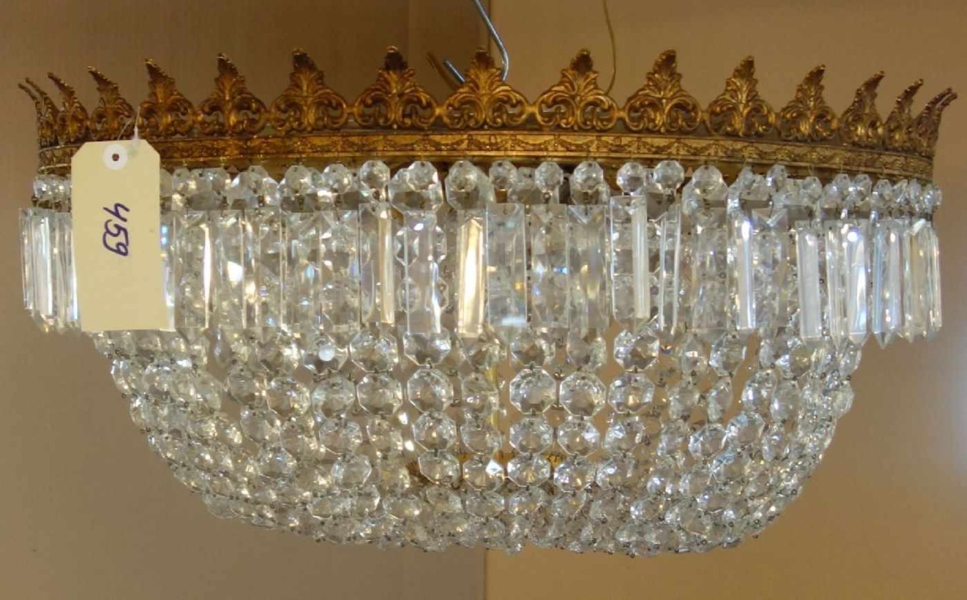 PLATINIERE / DECKENKRONE / DECKENLÜSTER / chandelier, Frankreich, um 1920, selten in Art und - Bild 3 aus 4