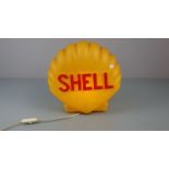 SHELL - REKLAME / WERBE - AUFSTELLER / "LAMPE", Thermoplastik / Kunststoff und einflammige
